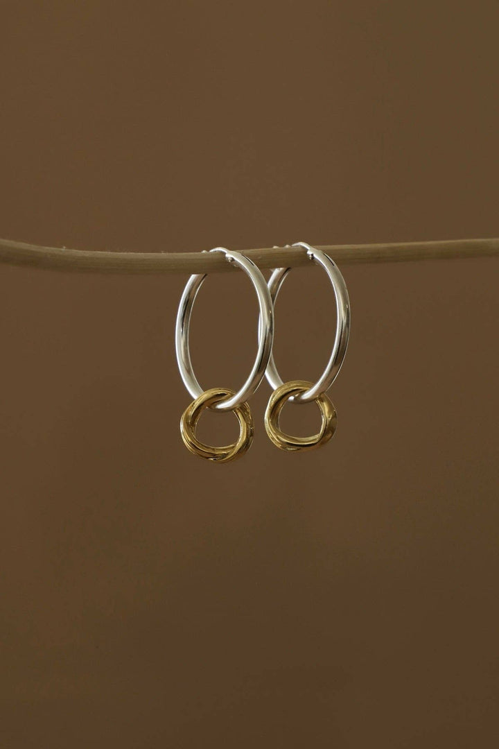 E1774 Earrings-Ligne Duo Hoops