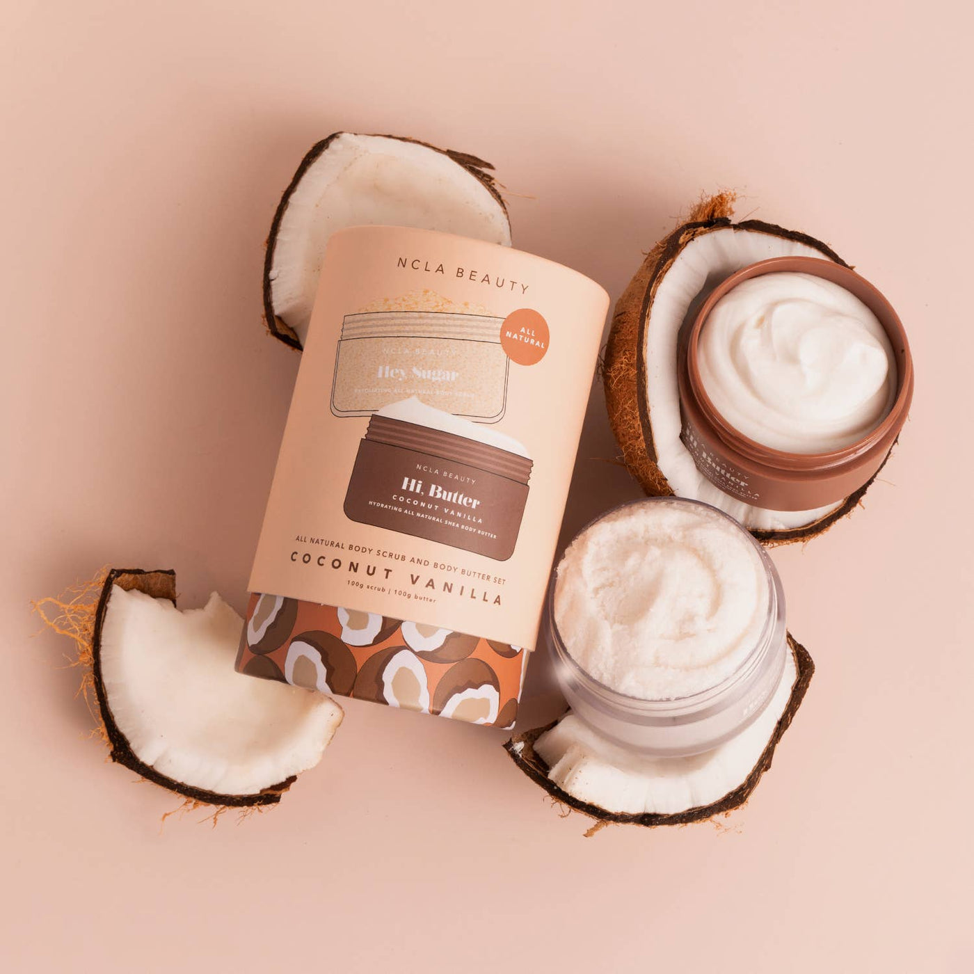 Body Scrub + Body Butter Set-Coconut Vanilla