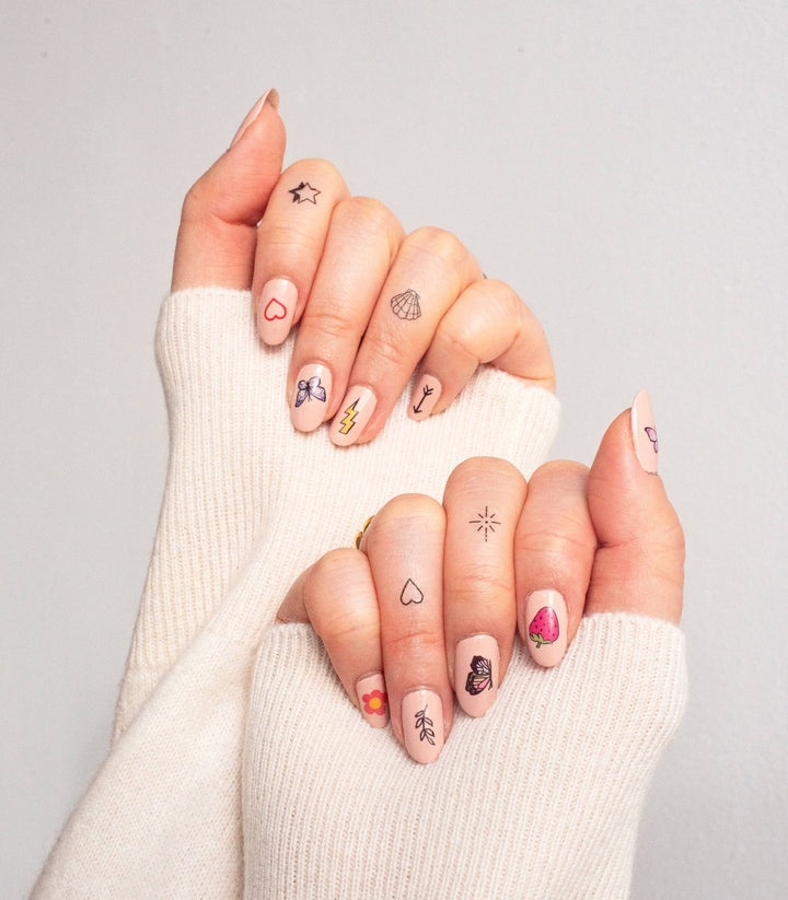 Nail Art Temporary Tattoo Pack - Color