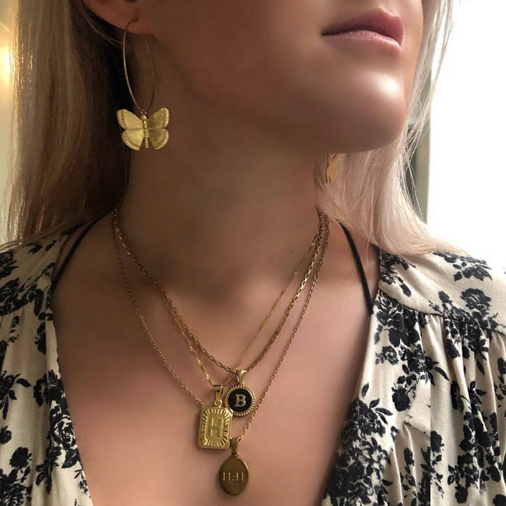 Earrings-Magnolia Butterfly Hoop