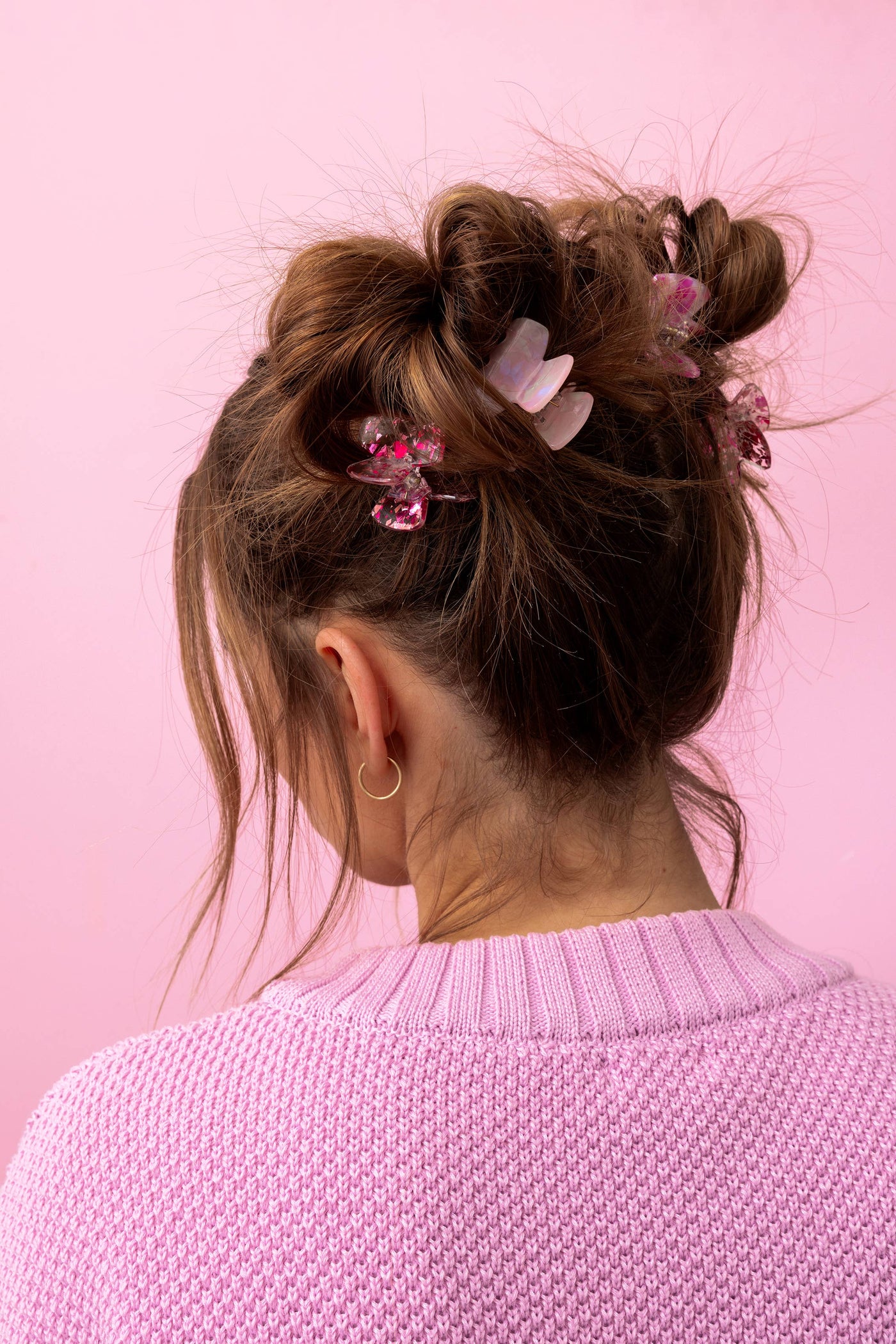 Mini Claw Hair Clips - Pink Confetti