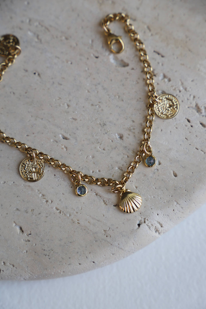 B1212G Gold Bracelet-Seaside Charm