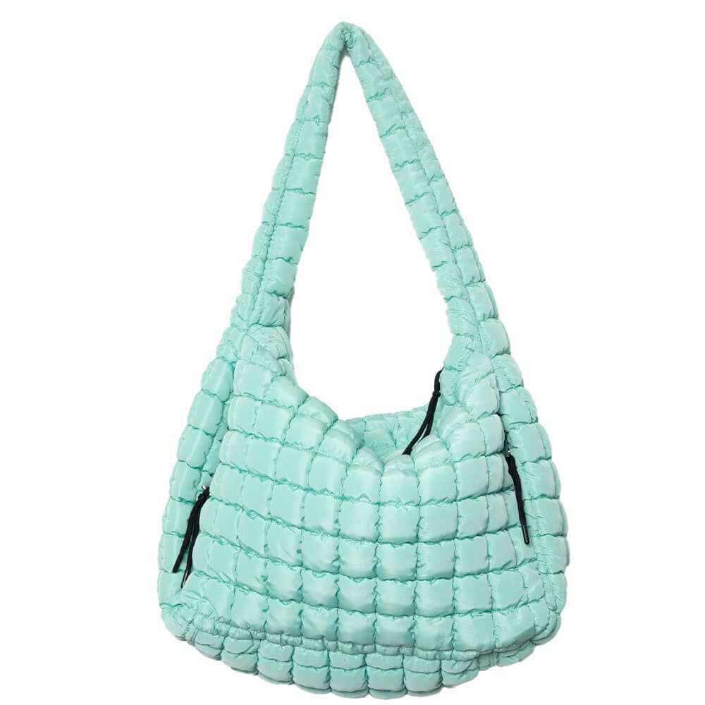 Mint Quilted Tote Bag