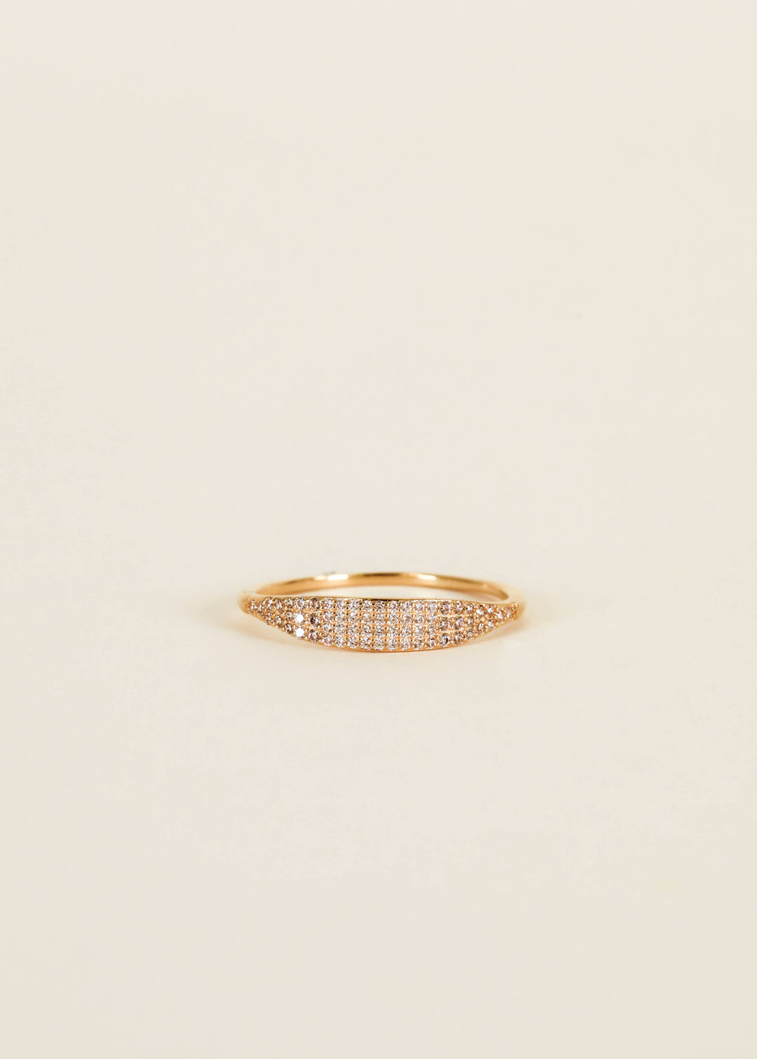 Gold Rings - Tapered Pave - Champagne CZ
