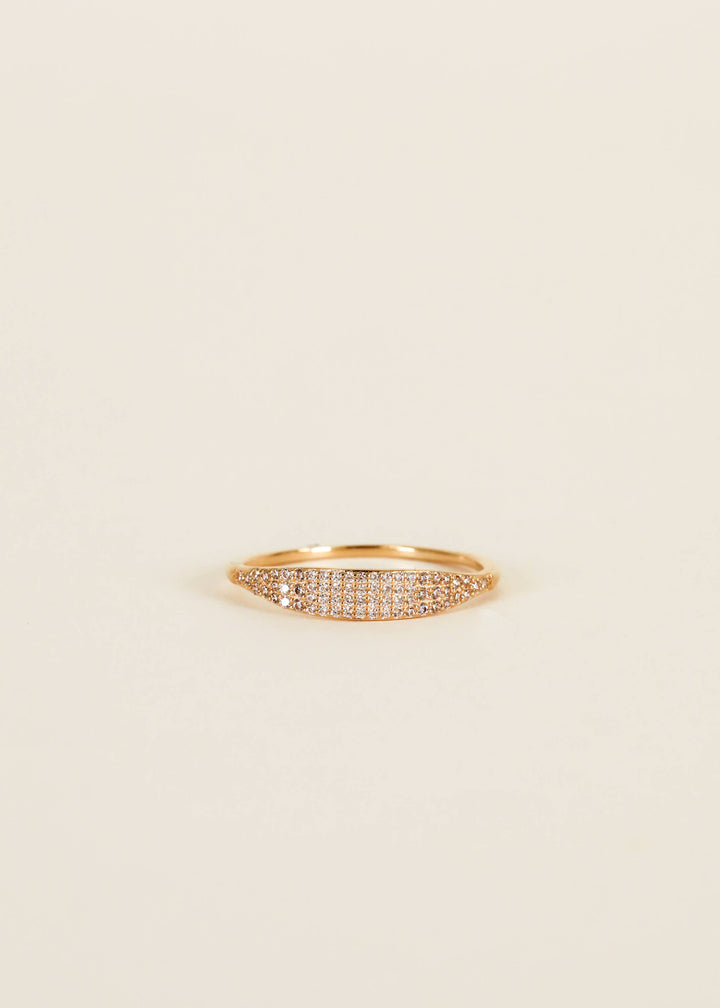 Gold Rings - Tapered Pave - Champagne CZ