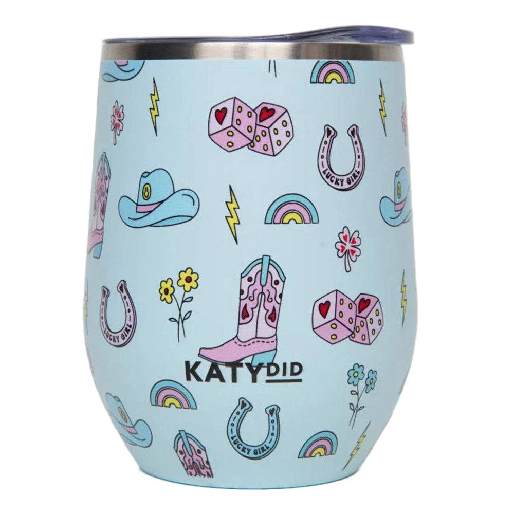 Wine Tumbler Cup-Lucky Girl Western