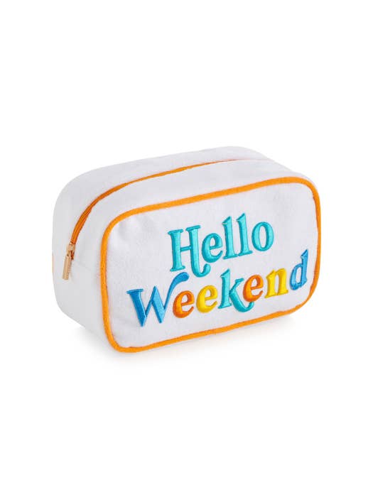 Medium Zip Pouch-Hello Weekend