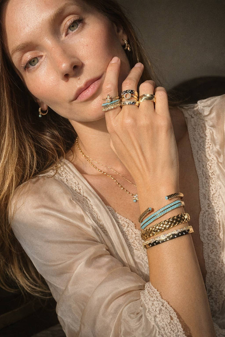 Bracelet-14k Gold Plate Champagne Fizz