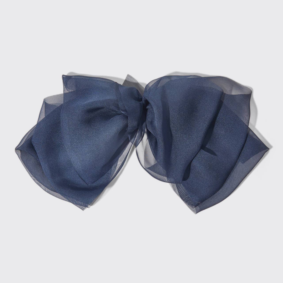 Chiffon Bow Hair Clip 1pc- Blue Orchid