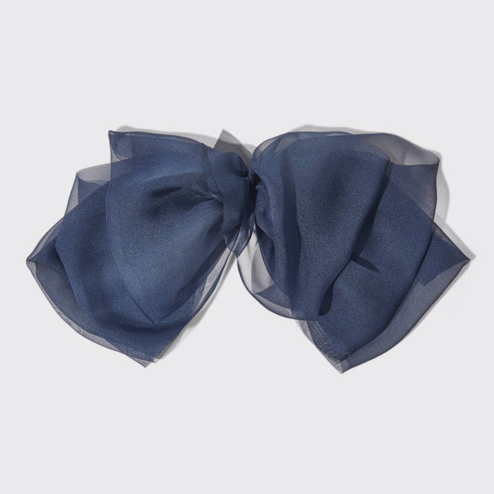 Chiffon Bow Hair Clip 1pc- Blue Orchid