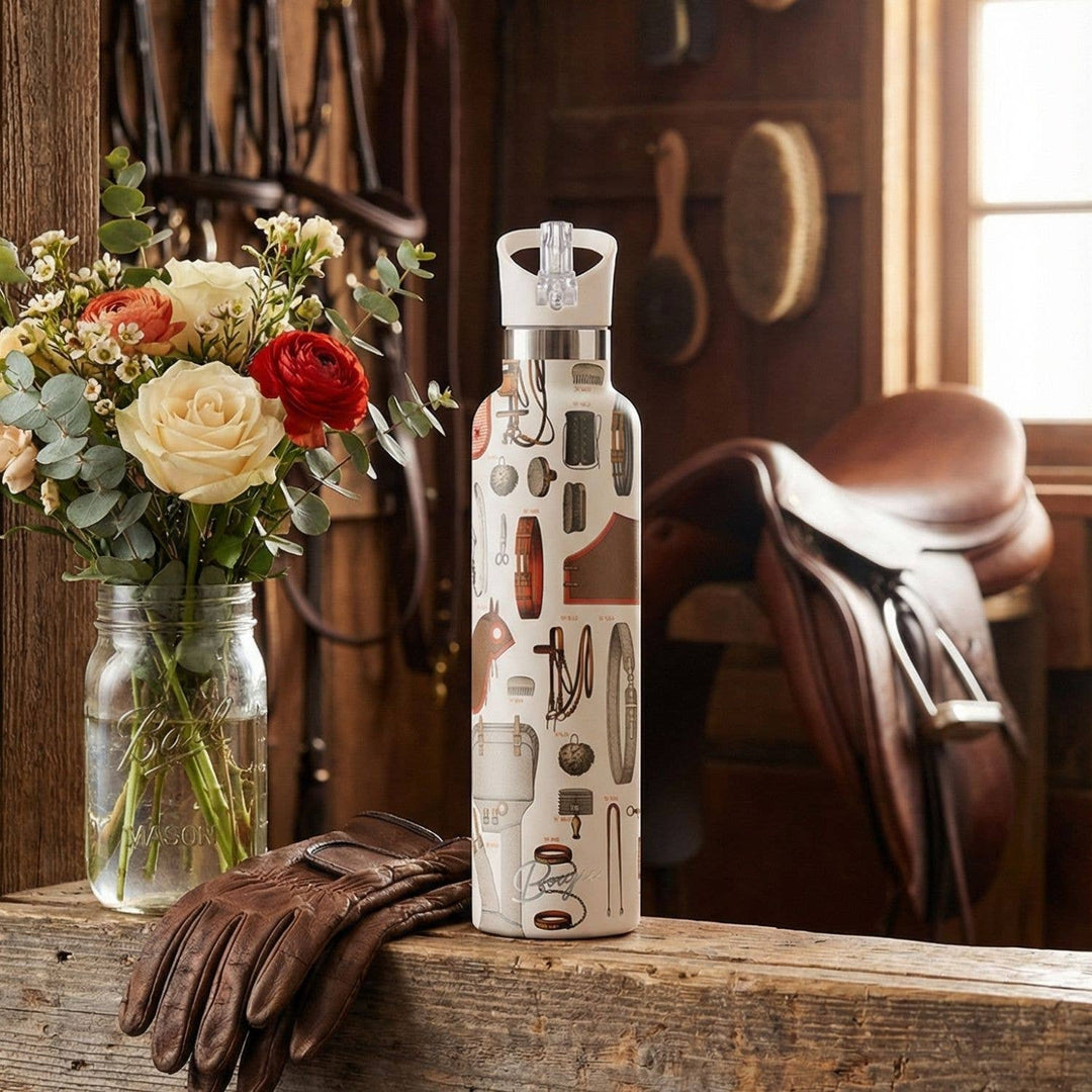 BITS & BRIDALS | Horse Tack Insulated Water Bottle 25oz