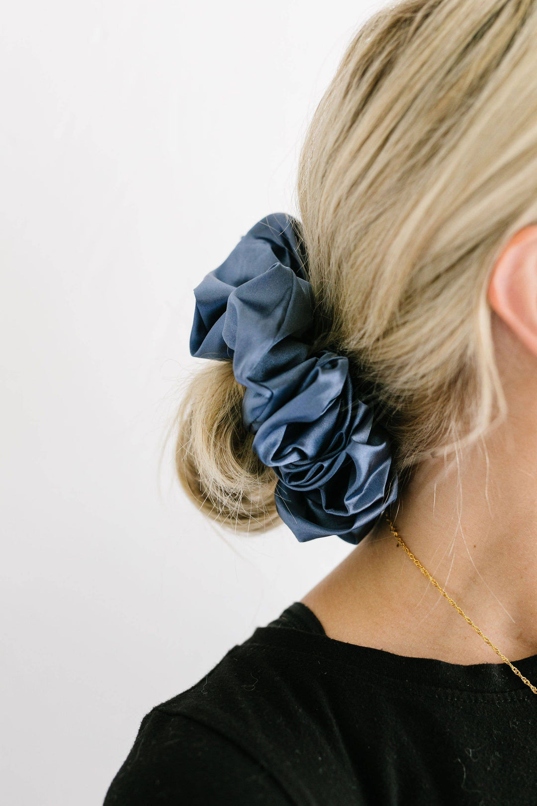 Midnight Moon Satin Jumbo Scrunchie