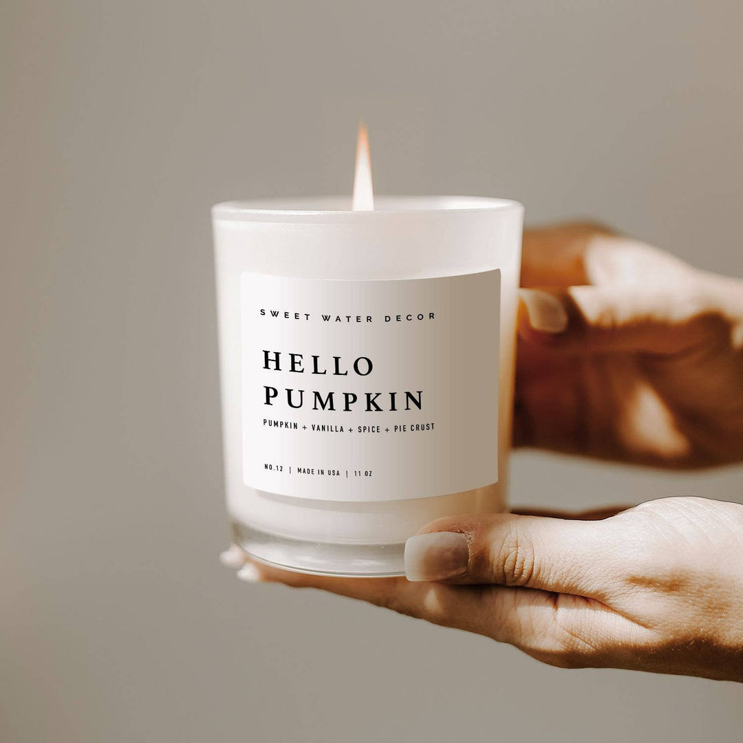 Hello Pumpkin 11 oz Soy Candle - Fall Decor & Gifts
