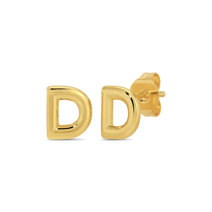 Velvet Gift Tag-Gold Initial Studs