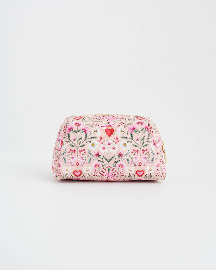 Floral Heart Pink Pouch
