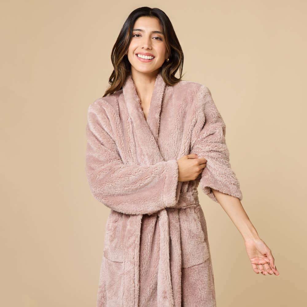 Women's Soft Plush Cozy Wrap Robe with Belt