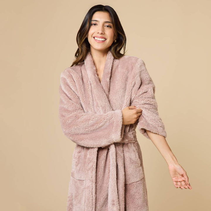 Women's Soft Plush Cozy Wrap Robe with Belt