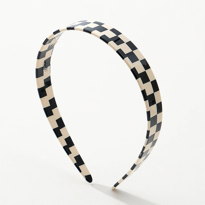Core Acetate Skinny Headband | Checkered & Marbled