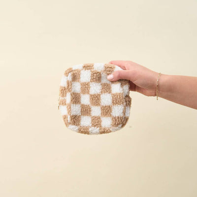 Teddy Pouch-Square Check Tan