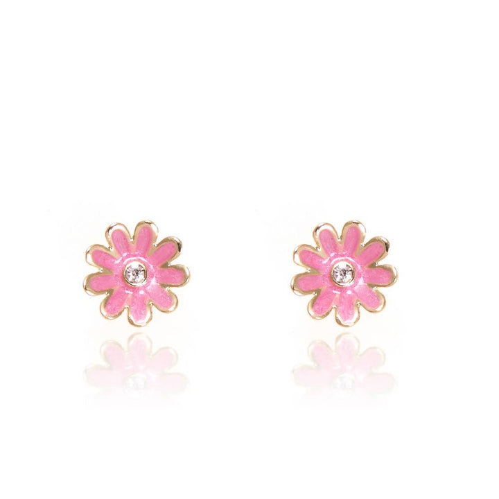 Stud Earrings-Pink Daisy Cutie