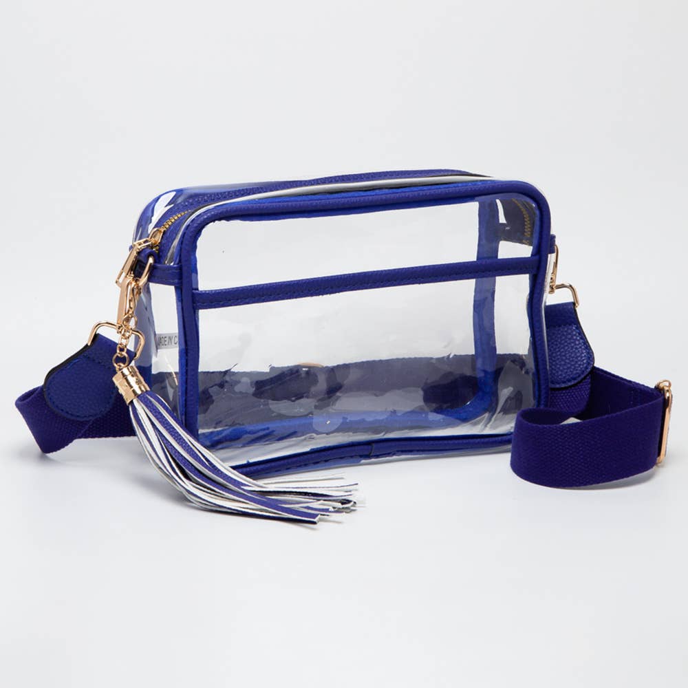 Tassel Crossbody Bag-Transparent
