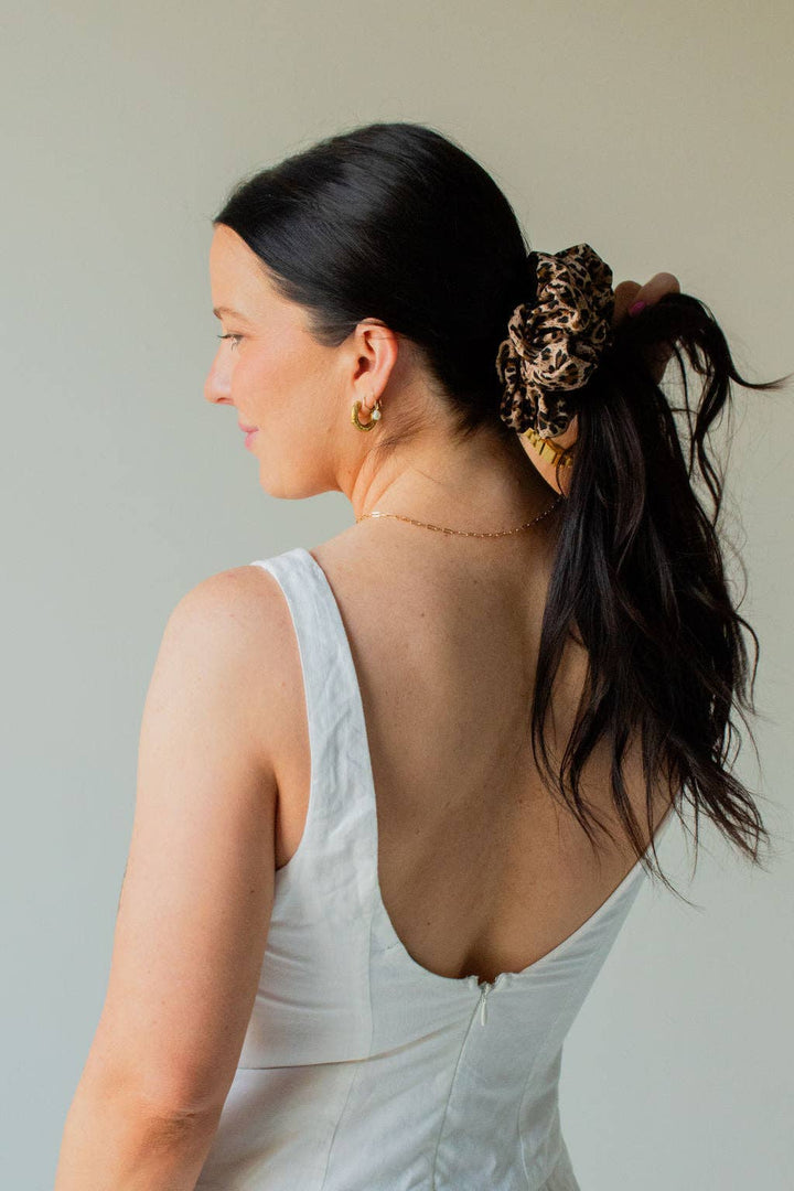 Spotted Cheetah Jumbo Scrunchie