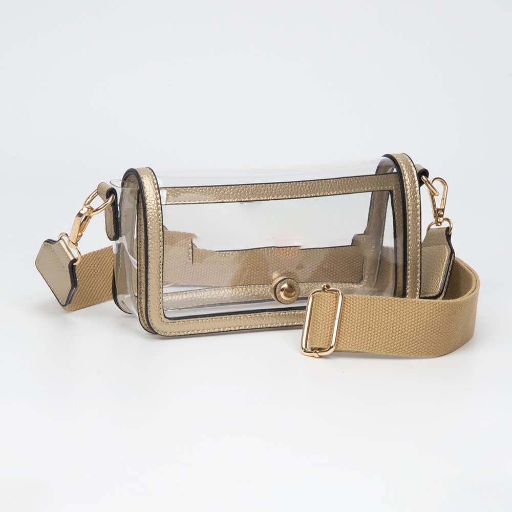 Flap Crossbody Bag-Transparent Rectangle