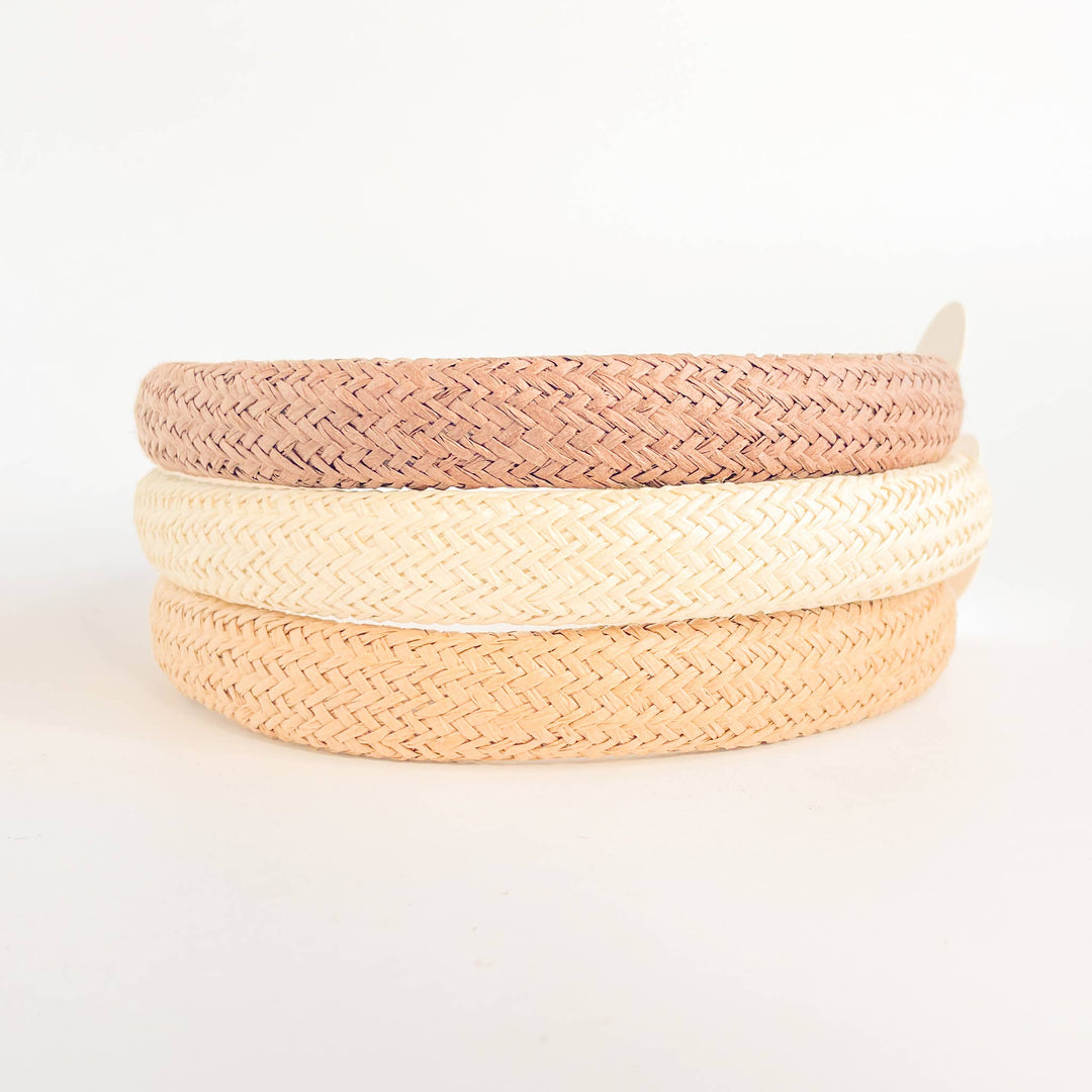 Skinny Natural Rattan Straw Headband