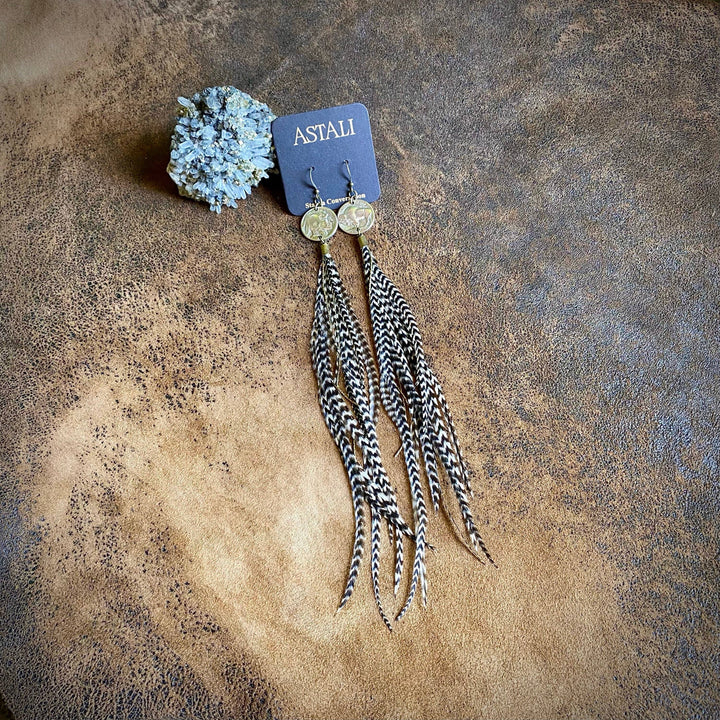 Earrings-FREEBIRDS COLLECTION: Buffalo Nickel-Grizzly