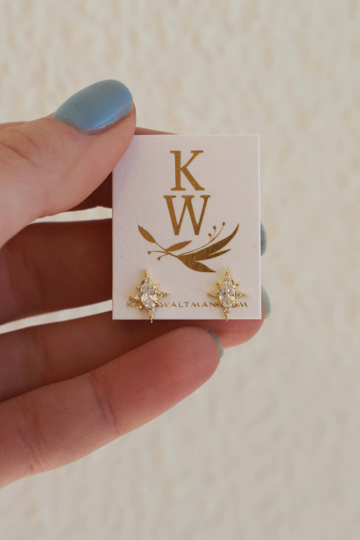 E1721G Gold Starlight CZ Studs