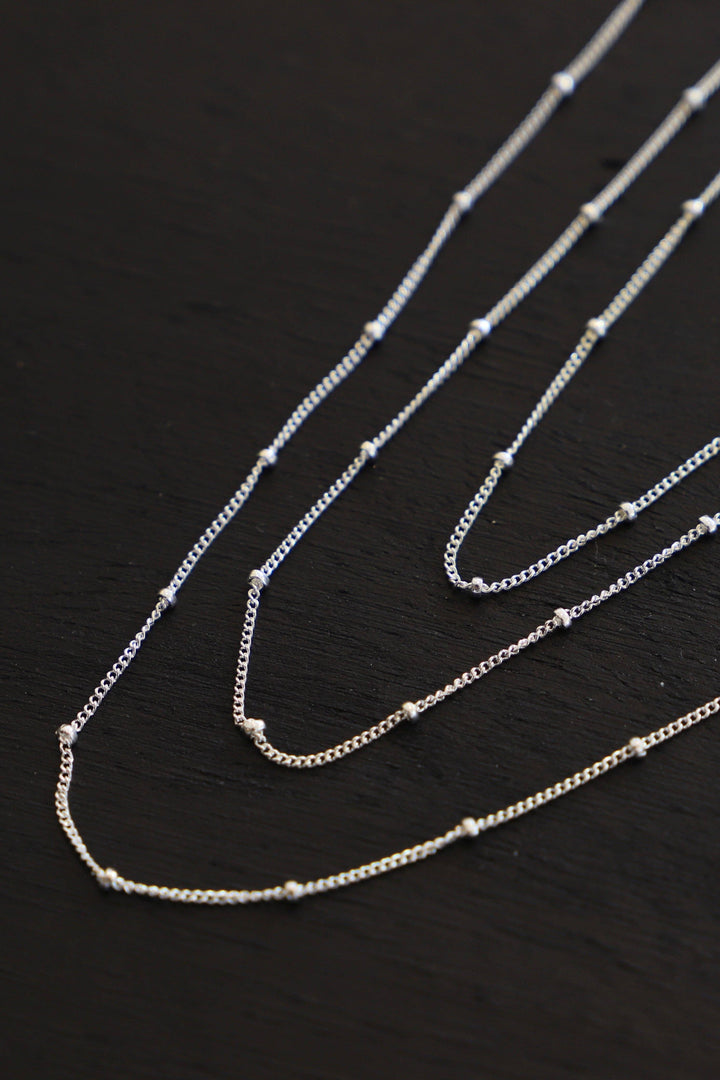 Katie Waltman-DISCONTINUED CN1504 Silver Necklace-Satellite Cable Chain
