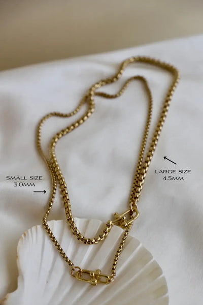 CN1544 Necklace-Box Chain Nova Round Gold