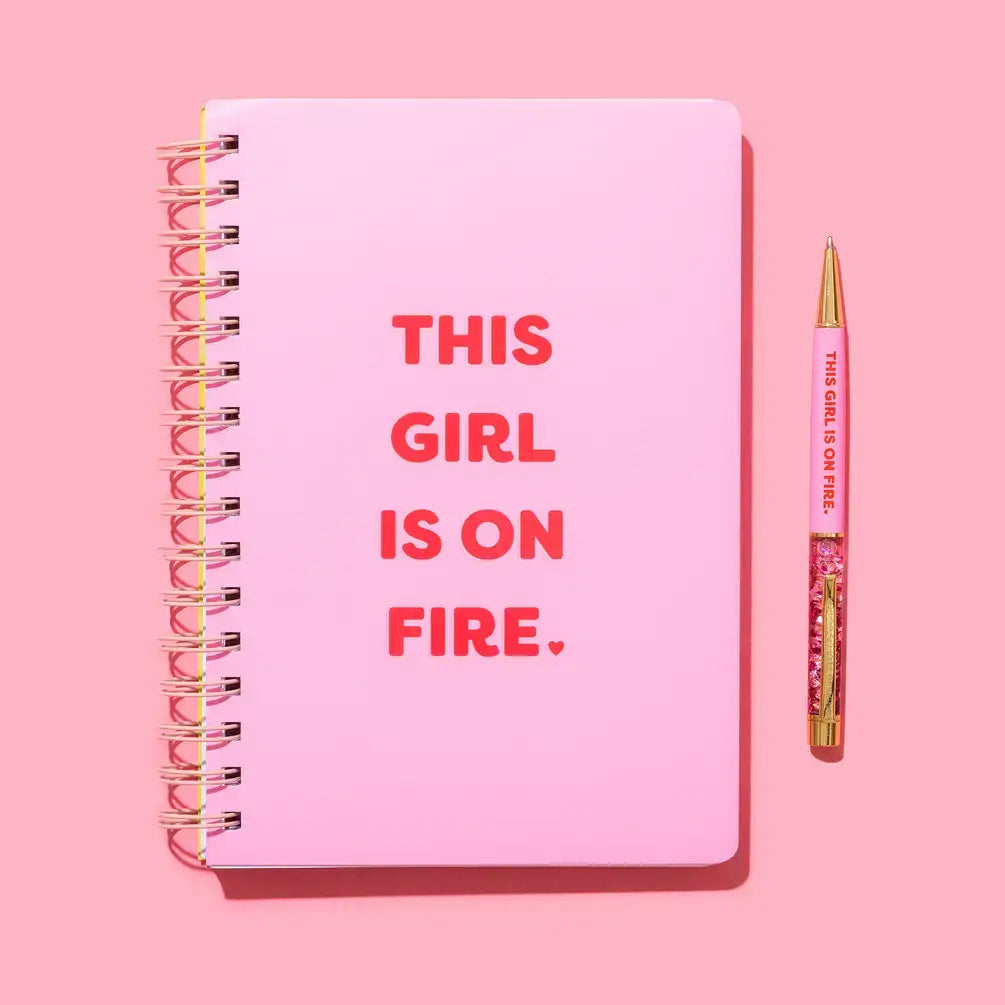 Pen - "This Girl is on Fire" - Pink w/ Pink Confetti