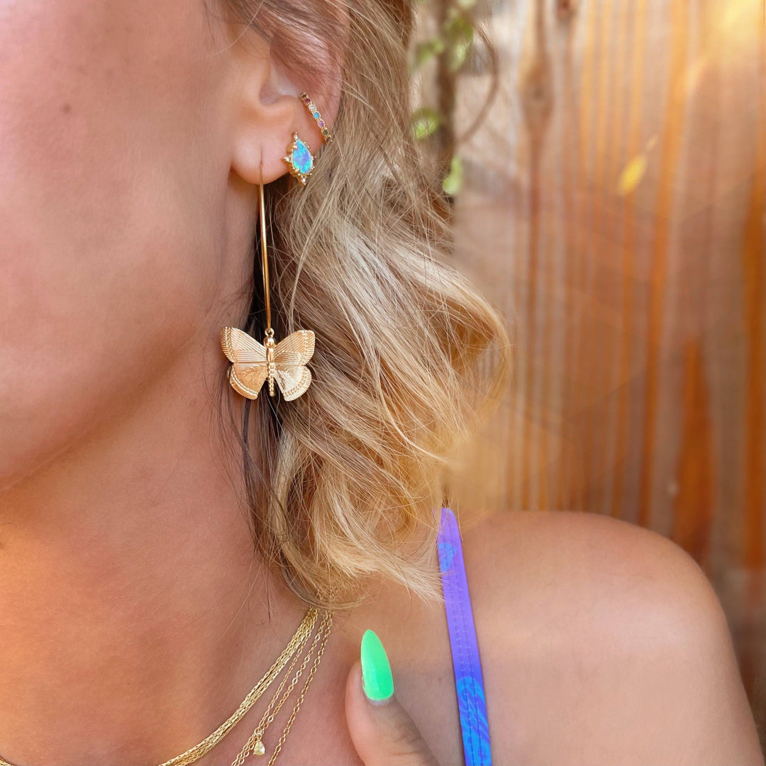Earrings-Magnolia Butterfly Hoop