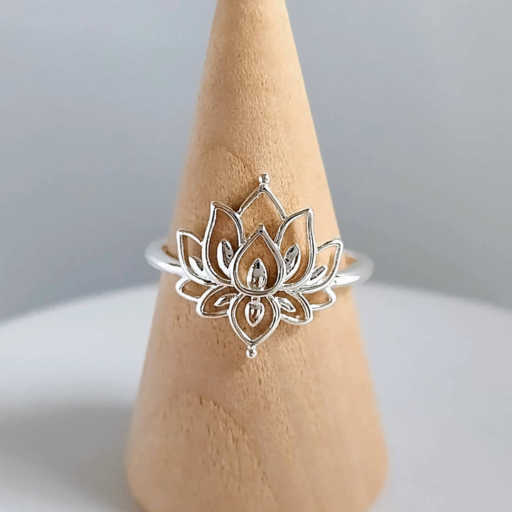 Gold Lotus Ring, Silver Lotus Ring, Indian Ring, OM Ring: Gold