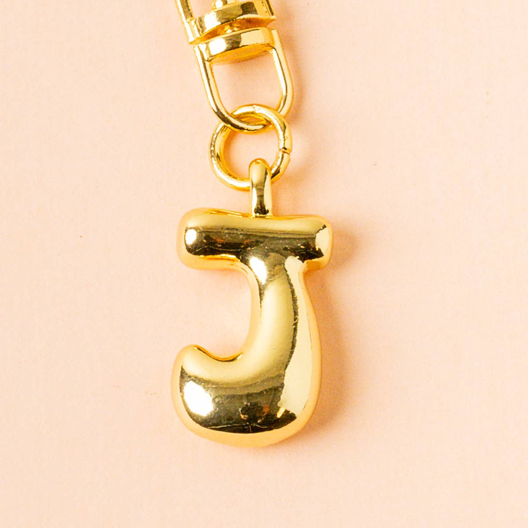 Bubble Letter Keychain Bag Charm–J