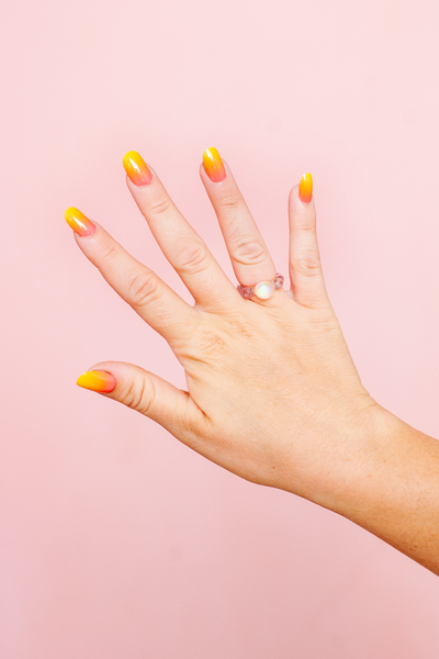 Tropical Glow | Coral to Yellow Ombre Press-On Nails Set
