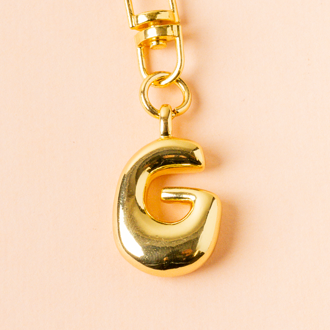 Bubble Letter Keychain Bag Charm-G