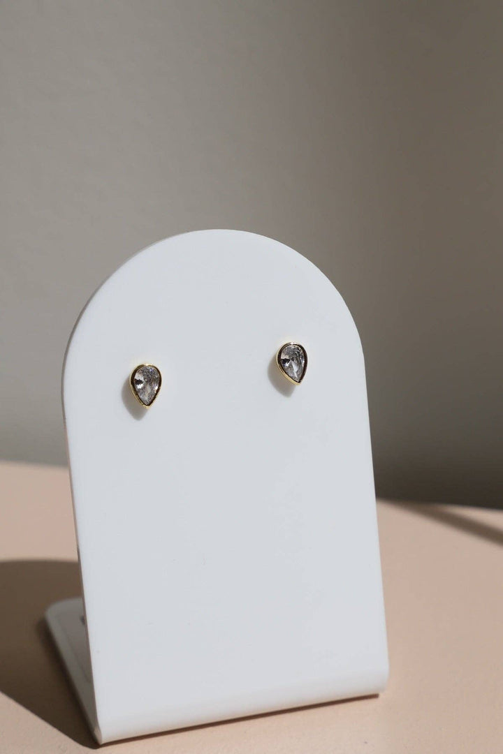 E1834G Earrings-Goldie Pear Studs