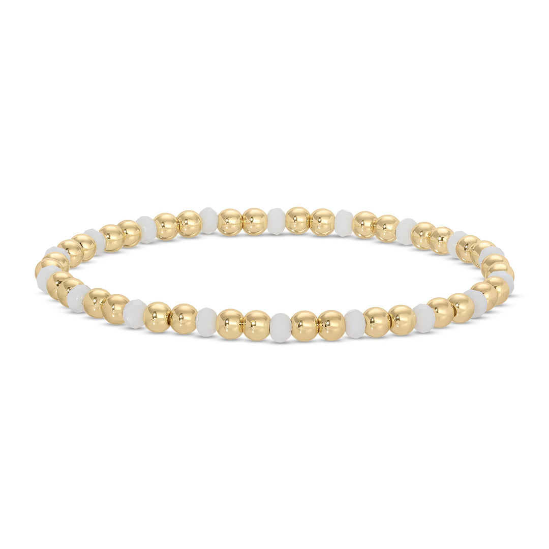 Crystal Beaded Stretch Bracelet 4mm - Assorted