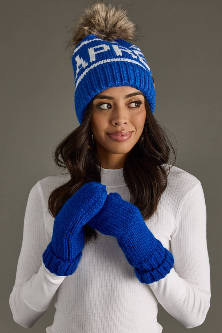 Mittens-Royal Blue Cuffed Knit