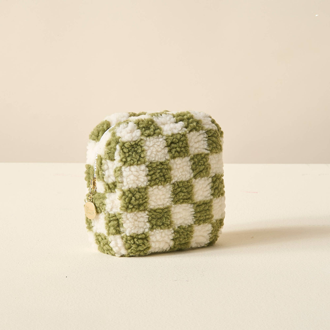 Teddy Pouch Square-Check Green