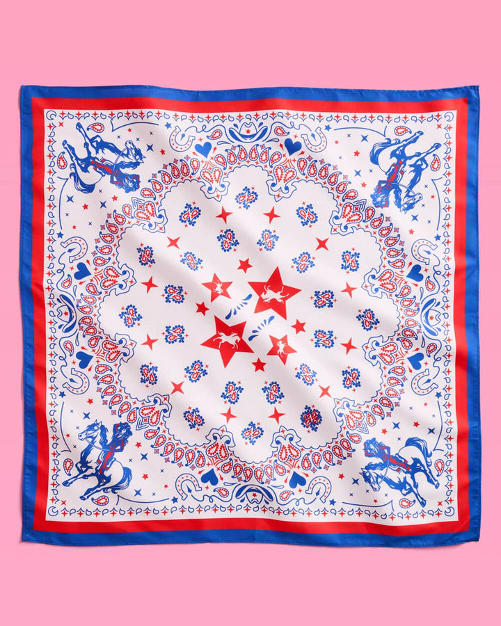 Cowgirl Bandana-Americana 27 Inch | Pink Western Rodeo Bach