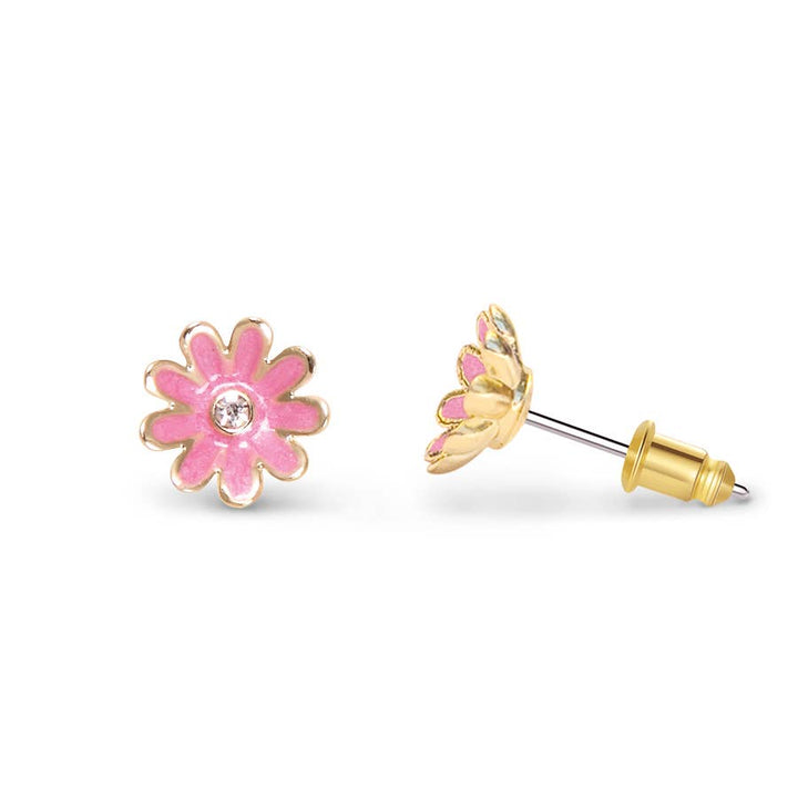 Stud Earrings-Pink Daisy Cutie