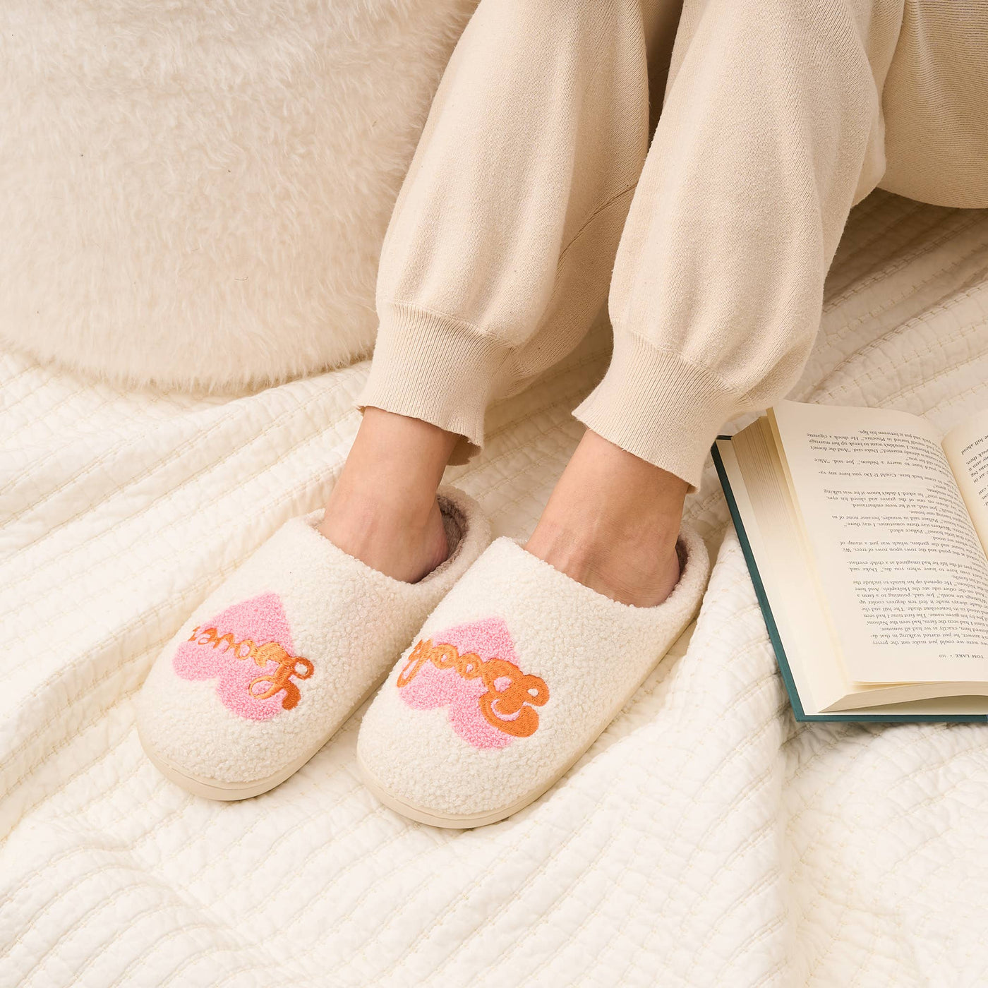 Fuzzy Slippers - Book Lover