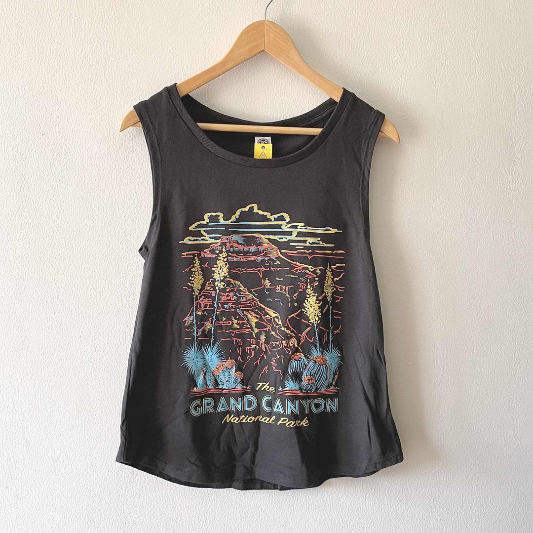 Grand Canyon - Muscle Tank Top - USA Made/ Vintage Black
