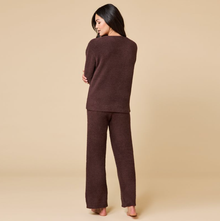 Women's Solid Marshmallow V-Neck Lounge Set