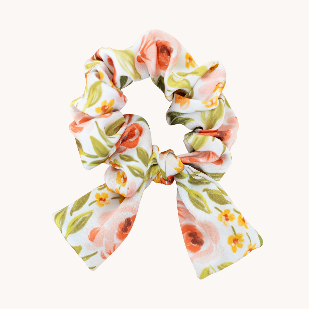 Spring Garden Satin Scrunchie