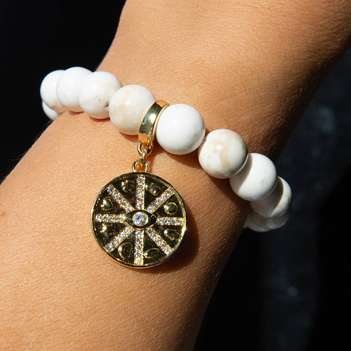 Gold Charm-Lucky Medallion CZ