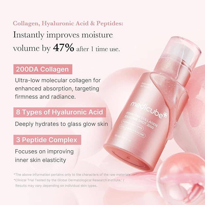 MEDICUBE PDRN Pink Collagen Exosome Shot Serum 2,000 PPM 30ml 1.01 fl.oz